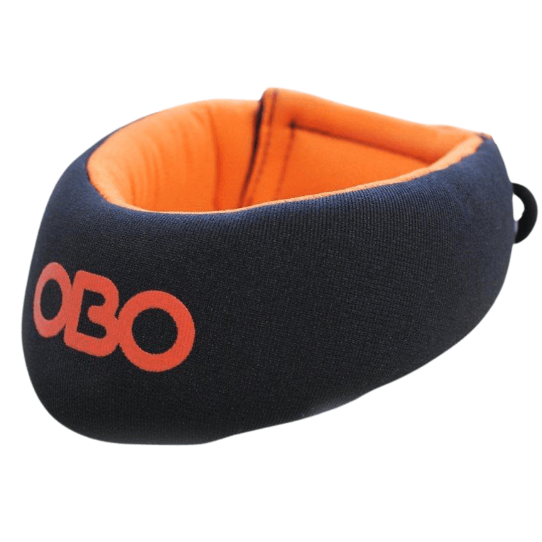 OBO | OBO CLOUD Throat Guard Black | CLOUD Throat Guard Black - Black/Orange / One Size | Total Hockey