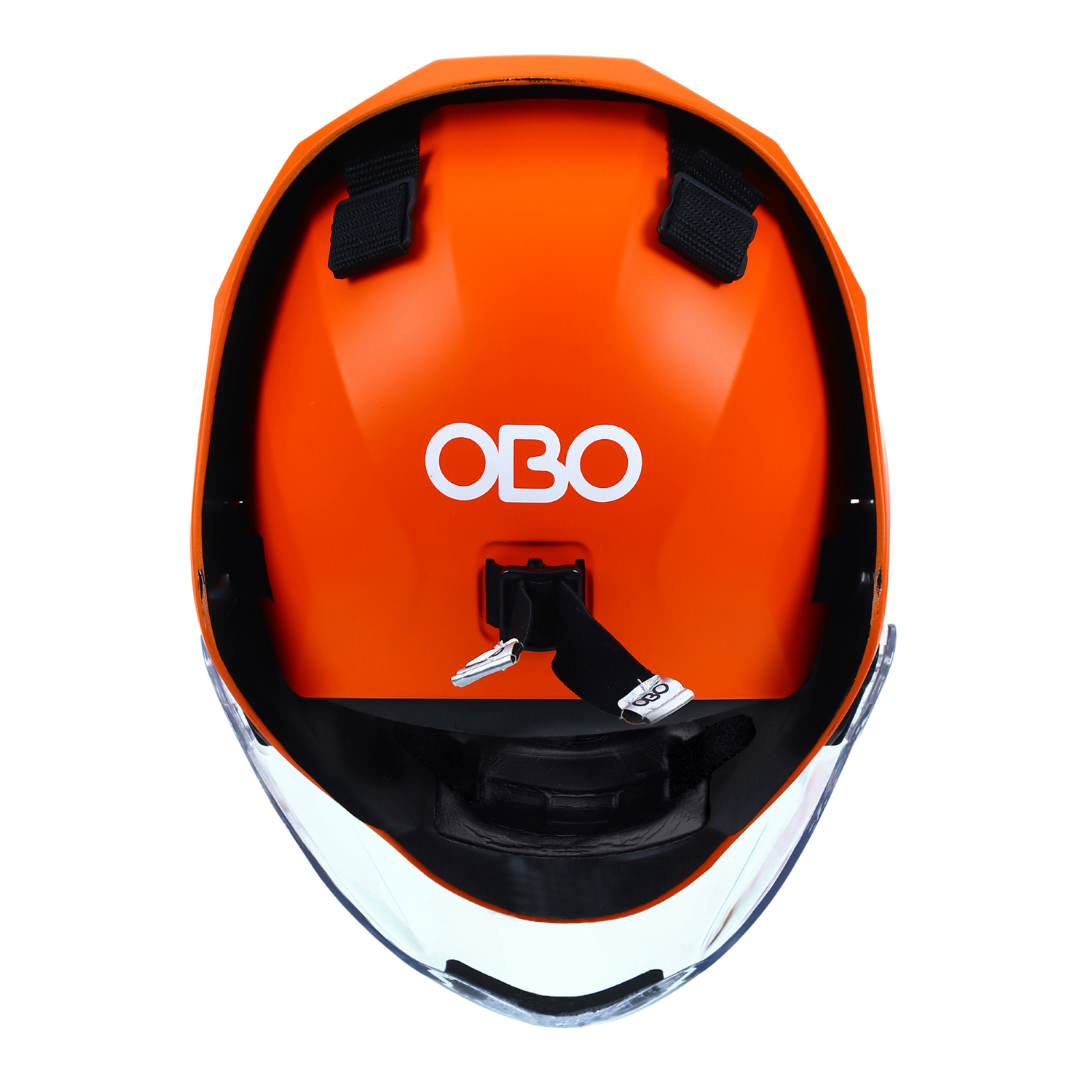 ABS Helmet Orange with Throat Guard