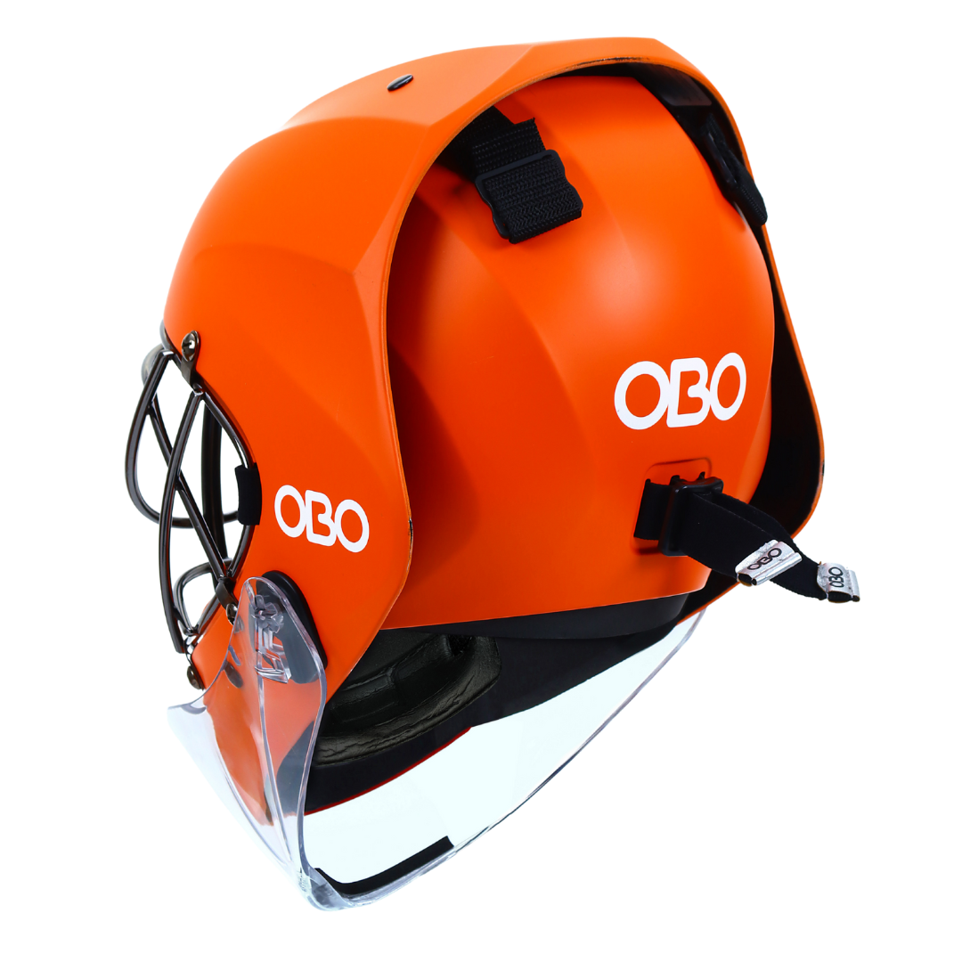 ABS Helmet Orange with Throat Guard