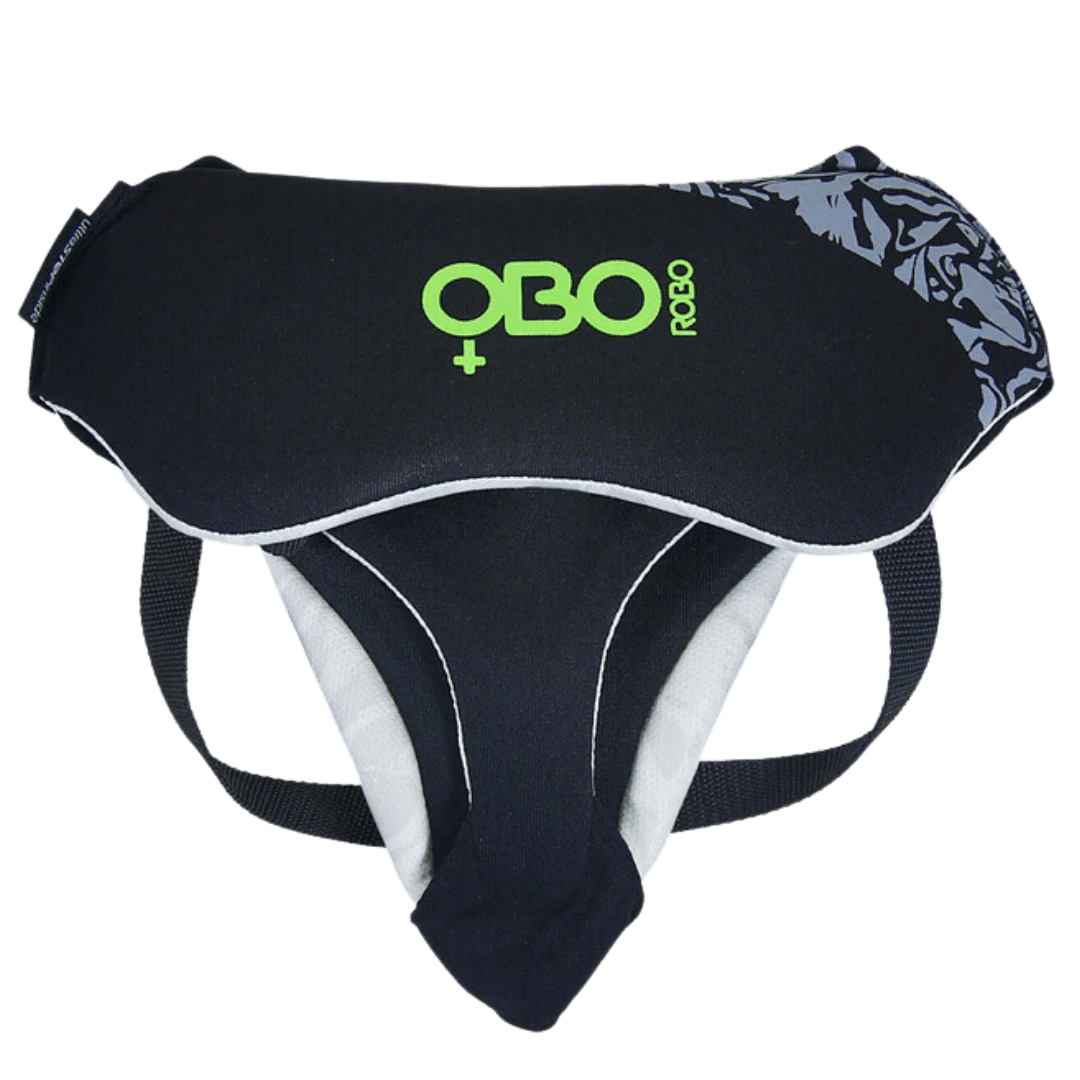 OBO | OBO ROBO Jewel Case Pelvic Guard Female | ROBO Jewel Case Pelvic Guard Female - Black/Green / One Size | Total Hockey
