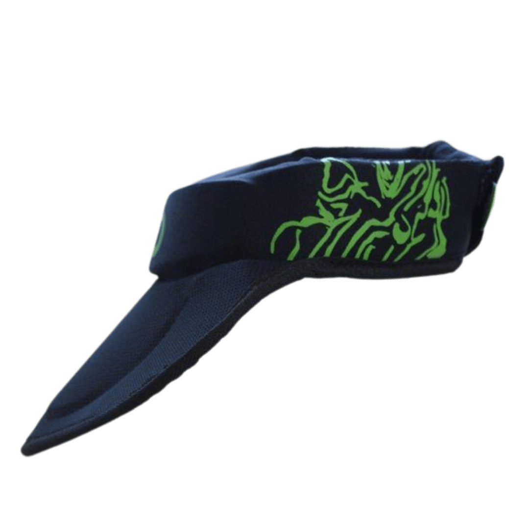 OBO | OBO ROBO Throat Guard with Bib | ROBO Throat Guard with Bib - Black/Green / One Size | Total Hockey