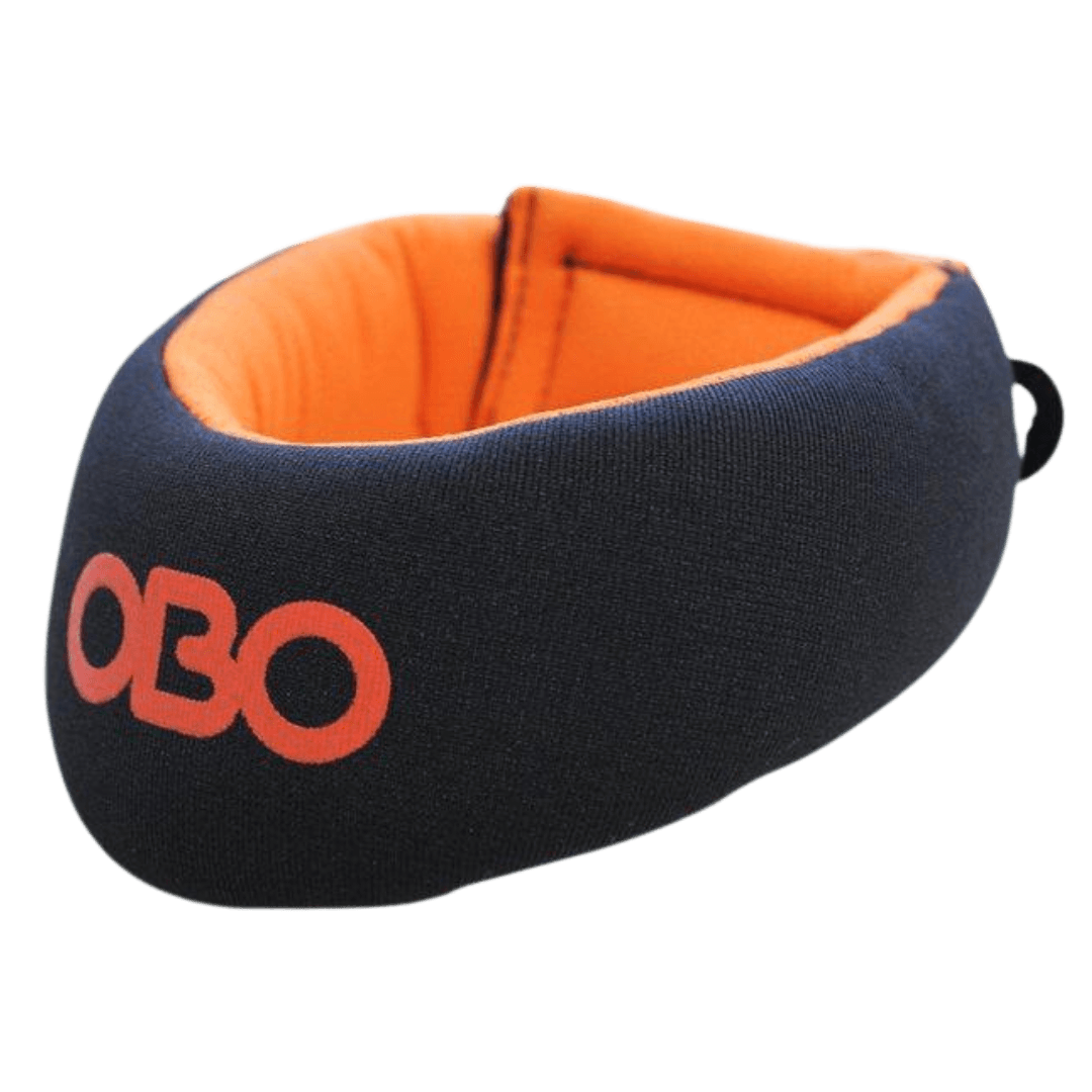 OBO | OBO CLOUD Throat Guard Black | CLOUD Throat Guard Black - Black/Orange / One Size | Total Hockey