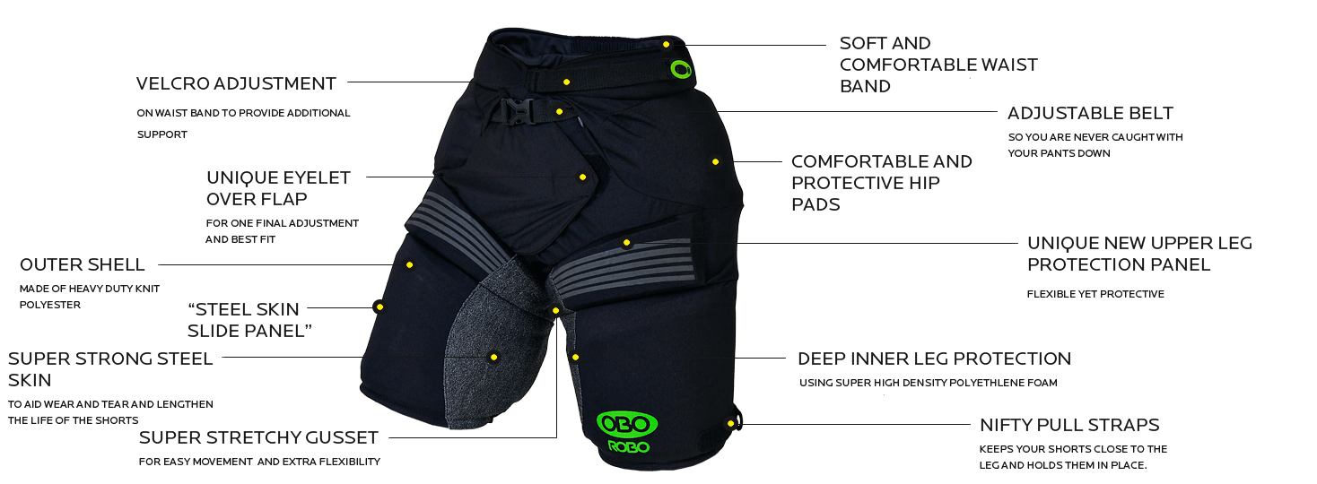 OBO | OBO ROBO Board Shorts | ROBO Board Shorts - Black / Small | Total Hockey